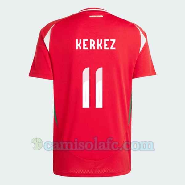 Camisola Futebol Hungria Milos Kerkez #11 UEFA Euro 2024 Principal Homem Equipamento