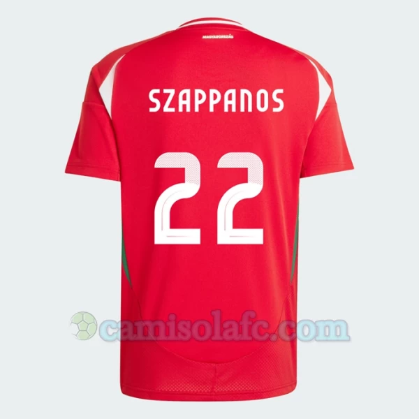 Camisola Futebol Hungria Peter Szappanos #17 UEFA Euro 2024 Principal Homem Equipamento