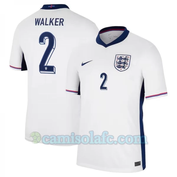 Camisola Futebol Inglaterra Kyle Walker #2 UEFA Euro 2024 Principal Homem Equipamento