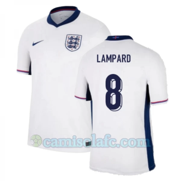 Camisola Futebol Inglaterra Lampard #8 UEFA Euro 2024 Principal Homem Equipamento