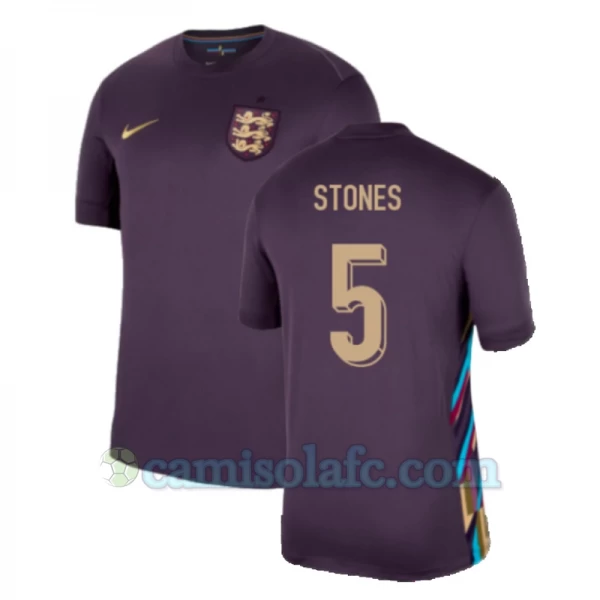 Camisola Futebol Inglaterra Stones #5 UEFA Euro 2024 Alternativa Homem Equipamento