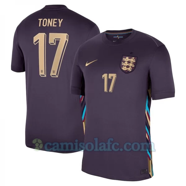 Camisola Futebol Inglaterra Toney #17 UEFA Euro 2024 Alternativa Homem Equipamento