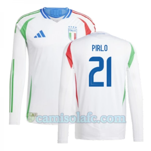 Camisola Futebol Itália Andrea Pirlo #21 UEFA Euro 2024 Alternativa Homem Equipamento Manga Comprida