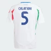 Camisola Futebol Itália Calafiori #5 UEFA Euro 2024 Alternativa Homem Equipamento
