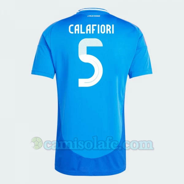 Camisola Futebol Itália Calafiori Calafiori #5 UEFA Euro 2024 Principal Homem Equipamento