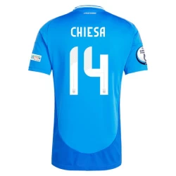 Camisola Futebol Itália Federico Chiesa #14 UEFA Euro 2024 Principal Homem Equipamento