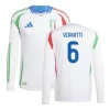Camisola Futebol Itália Marco Verratti #6 UEFA Euro 2024 Alternativa Homem Equipamento Manga Comprida