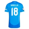 Camisola Futebol Itália Nicolo Barella #18 UEFA Euro 2024 Principal Homem Equipamento