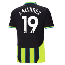 Camisola Futebol Manchester City 2024-25 J. Alvarez #19 Alternativa Equipamento Homem