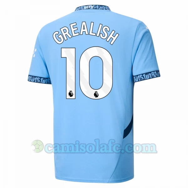 Camisola Futebol Manchester City Jack Grealish #10 2024-25 Principal Equipamento Homem