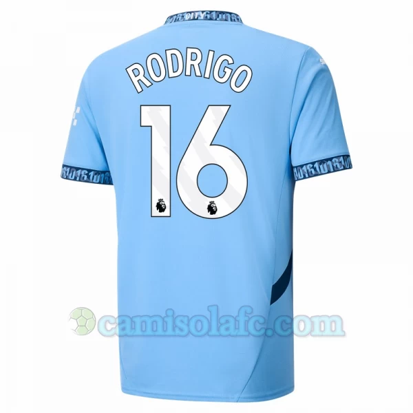 Camisola Futebol Manchester City Rodrigo #16 2024-25 Principal Equipamento Homem