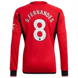 Camisola Futebol Manchester United Bruno Fernandes #8 2023-24 Principal Equipamento Homem Manga Comprida