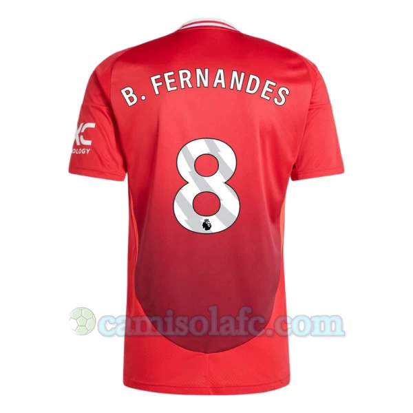 Camisola Futebol Manchester United Bruno Fernandes #8 2024-25 Principal Equipamento Homem