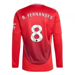 Camisola Futebol Manchester United Bruno Fernandes #8 2024-25 Principal Equipamento Homem Manga Comprida