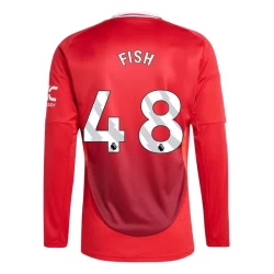 Camisola Futebol Manchester United Fish #48 2024-25 Principal Equipamento Homem Manga Comprida