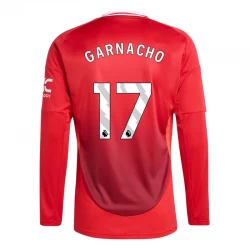 Camisola Futebol Manchester United Garnacho #17 2024-25 Principal Equipamento Homem Manga Comprida
