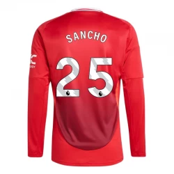 Camisola Futebol Manchester United Jadon Sancho #25 2024-25 Principal Equipamento Homem Manga Comprida