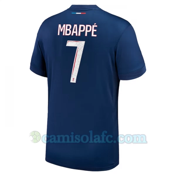 Camisola Futebol Paris Saint-Germain PSG Kylian Mbappé #7 2024-25 Principal Equipamento Homem
