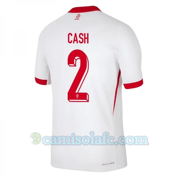 Camisola Futebol Polônia Cash #2 UEFA Euro 2024 Principal Homem Equipamento