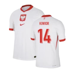 Camisola Futebol Polônia Kiwior #14 UEFA Euro 2024 Principal Homem Equipamento