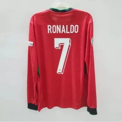 Camisola Futebol Portugal Cristiano Ronaldo #7 UEFA Euro 2024 Principal Homem Equipamento Manga Comprida