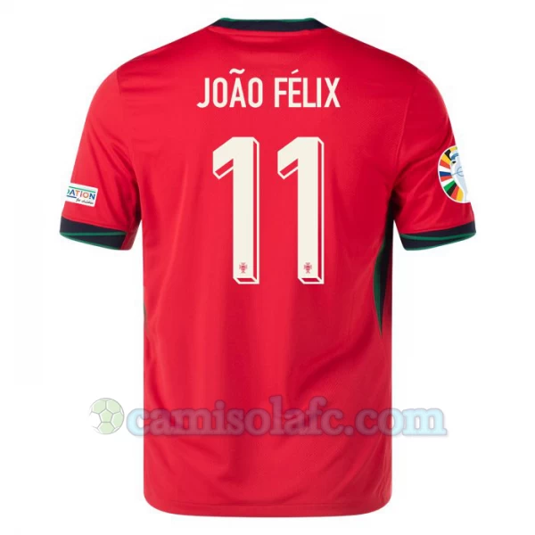 Camisola Futebol Portugal João Félix #11 UEFA Euro 2024 Principal Homem Equipamento