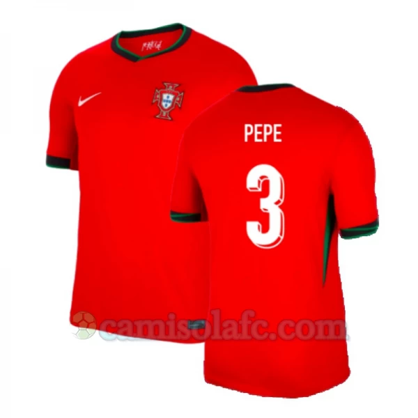 Camisola Futebol Portugal Pepe #3 UEFA Euro 2024 Principal Homem Equipamento