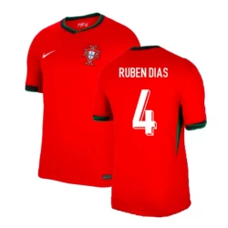 Camisola Futebol Portugal Rúben Dias #4 UEFA Euro 2024 Principal Homem Equipamento