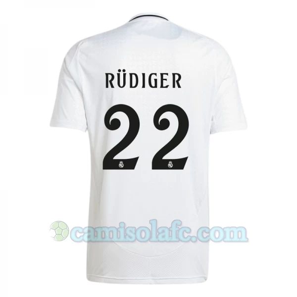 Camisola Futebol Real Madrid Antonio Rudiger #22 2024-25 Principal Equipamento Homem