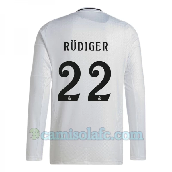 Camisola Futebol Real Madrid Antonio Rudiger #22 2024-25 Principal Equipamento Homem Manga Comprida