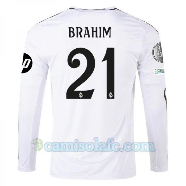Camisola Futebol Real Madrid Brahim #21 2024-25 HP Principal Equipamento Homem Manga Comprida