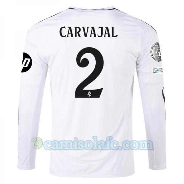 Camisola Futebol Real Madrid Carvajal #2 2024-25 HP Principal Equipamento Homem Manga Comprida