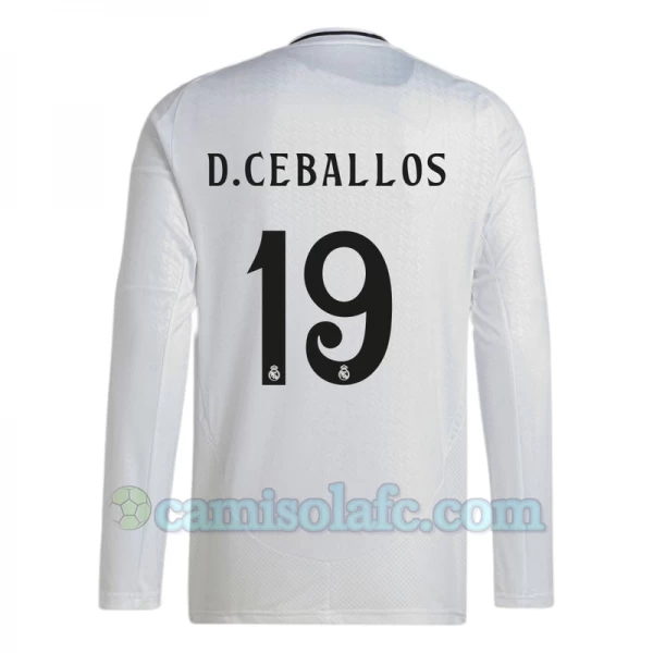 Camisola Futebol Real Madrid D. Ceballos #19 2024-25 Principal Equipamento Homem Manga Comprida