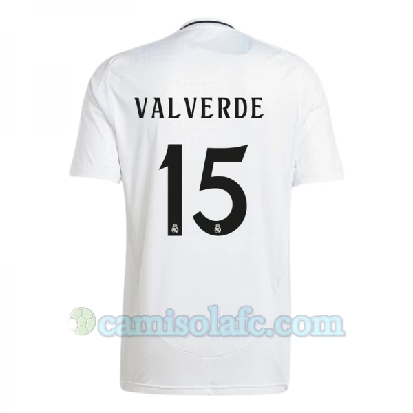 Camisola Futebol Real Madrid Federico Valverde #15 2024-25 Principal Equipamento Homem