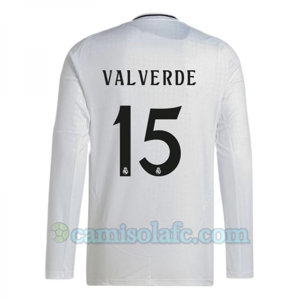 Camisola Futebol Real Madrid Federico Valverde #15 2024-25 Principal Equipamento Homem Manga Comprida