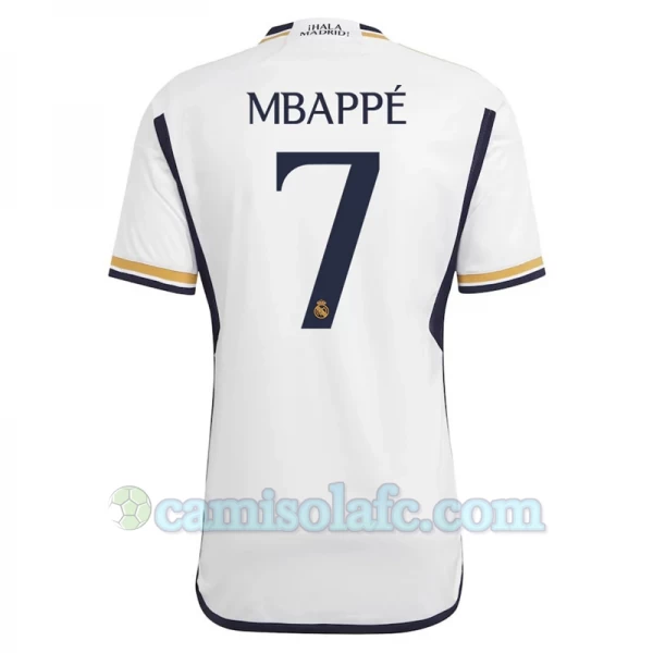 Camisola Futebol Real Madrid Kylian Mbappé #7 2023-24 Principal Equipamento Homem