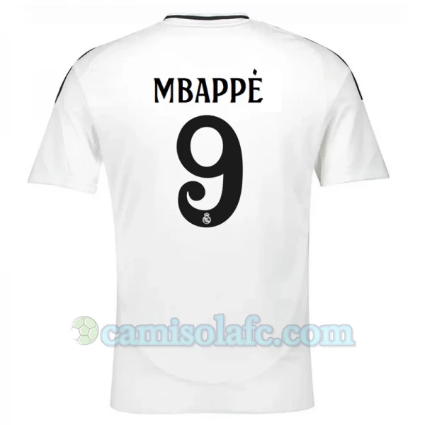 Camisola Futebol Real Madrid Kylian Mbappé #9 2024-25 Principal Equipamento Homem