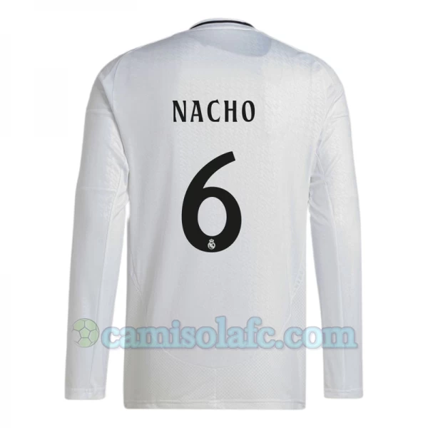 Camisola Futebol Real Madrid Nacho #6 2024-25 Principal Equipamento Homem Manga Comprida