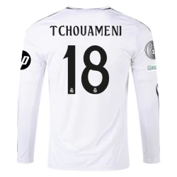 Camisola Futebol Real Madrid Tchouameni #18 2024-25 HP Principal Equipamento Homem Manga Comprida