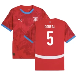 Camisola Futebol República Checa Coufal #5 UEFA Euro 2024 Principal Homem Equipamento