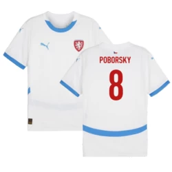 Camisola Futebol República Checa Poborsky #8 UEFA Euro 2024 Alternativa Homem Equipamento