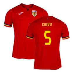 Camisola Futebol Romênia Chivu #5 UEFA Euro 2024 Alternativa Homem Equipamento