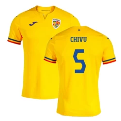 Camisola Futebol Romênia Chivu #5 UEFA Euro 2024 Principal Homem Equipamento