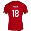 Camisola Futebol Romênia Marin #18 UEFA Euro 2024 Alternativa Homem Equipamento