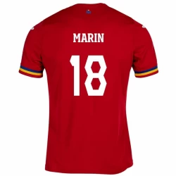Camisola Futebol Romênia Marin #18 UEFA Euro 2024 Alternativa Homem Equipamento