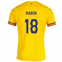 Camisola Futebol Romênia Marin #18 UEFA Euro 2024 Principal Homem Equipamento