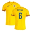 Camisola Futebol Romênia Popescu #6 UEFA Euro 2024 Principal Homem Equipamento