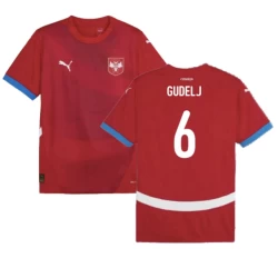 Camisola Futebol Sérvia Gudelj #6 UEFA Euro 2024 Principal Homem Equipamento