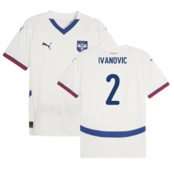 Camisola Futebol Sérvia Ivanovic #2 UEFA Euro 2024 Alternativa Homem Equipamento