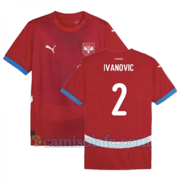 Camisola Futebol Sérvia Ivanovic #2 UEFA Euro 2024 Principal Homem Equipamento